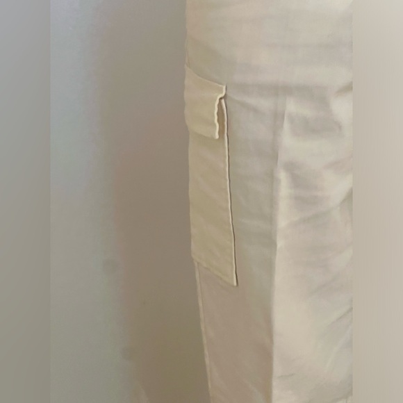 MANGO linen/cotton cargo ankle pants - Picture 4 of 4